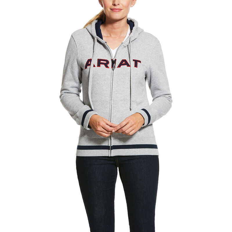 Ariat Logo Gri Kapşonlu Sweatshirt Bayan (12058-988)